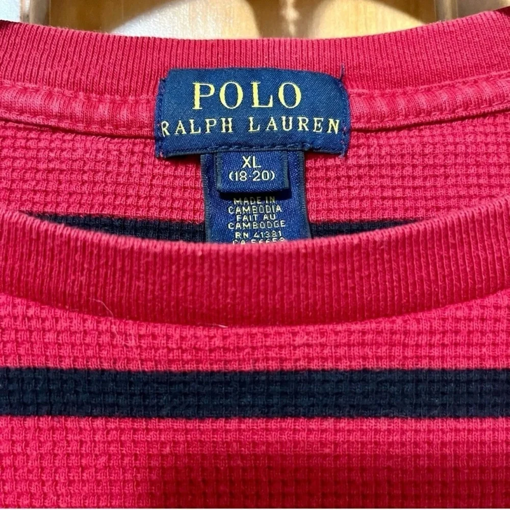 Polo by Ralph Lauren Red/ Black Striped Thermal Size XL - Picture 5 of 6